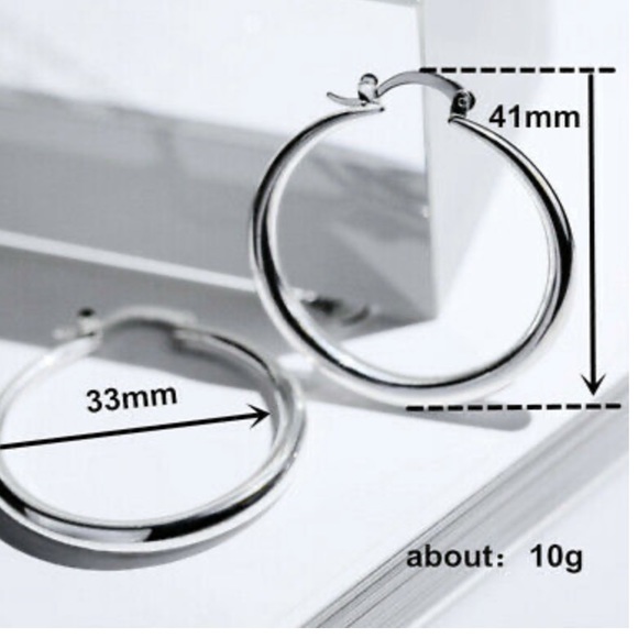 New 925 Silver Hoop Earring Jewelry A Pair/set - Picture 2 of 2